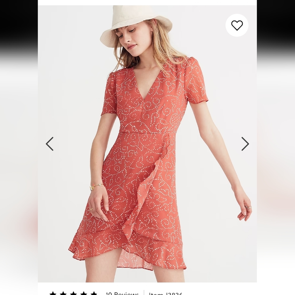 Madewell Posy Ruffle Dress in Twisted Vines Pomegranate Spiced Rose Size 0